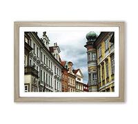 Architecture Prague Landscape Czech Republic (2) Framed Print | A2 Oak Framed Wall Art | Ready to Hang | Modern Cityscape Picture | Living Room Bedroom Lounge Office