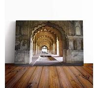 Architecture Red Fort Delhi India Canvas Print | Gallery Wrapped 30mm Frame Wall Art | 24x16 inches | Ready to Hang | Modern Cityscape Picture | Living Room Bedroom Lounge Office
