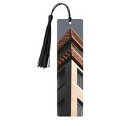 Architecture roof Bookmarks, Wood Bookmark for Women Men Handmade Book Mark for Book Lovers, Wood Tags Reading Page Markers Rectangle Shape Ornaments with Tassels