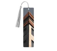 Architecture roof Bookmarks, Wood Bookmark for Women Men Handmade Book Mark for Book Lovers, Wood Tags Reading Page Markers Rectangle Shape Ornaments with Tassels