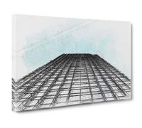 Architecture Sketch Vol.11 Canvas Print | Gallery Wrapped 30mm Frame Wall Art | 30x20 inches | Ready to Hang | Abstract Cityscape Picture | Living Room Bedroom Lounge Office
