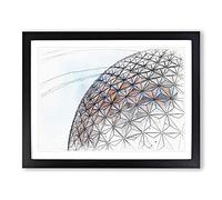 Architecture Sketch Vol.13 In Abstract Modern Art Framed Print | A2 Black Framed Wall Art | Ready to Hang | Abstract Cityscape Picture | Living Room Bedroom Lounge Office