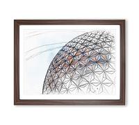 Architecture Sketch Vol.13 In Abstract Modern Art Framed Print | A4 Walnut Framed Wall Art | Ready to Hang | Abstract Cityscape Picture | Living Room Bedroom Lounge Office
