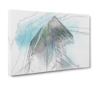 Architecture Sketch Vol.14 Canvas Print | Gallery Wrapped 30mm Frame Wall Art | 30x20 inches | Ready to Hang | Abstract Cityscape Picture | Living Room Bedroom Lounge Office