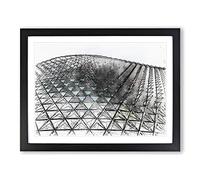 Architecture Sketch Vol.16 In Abstract Modern Art Framed Print | A4 Black Framed Wall Art | Ready to Hang | Abstract Cityscape Picture | Living Room Bedroom Lounge Office