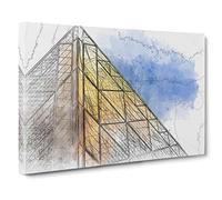 Architecture Sketch Vol.19 Canvas Print | Gallery Wrapped 30mm Frame Wall Art | 30x20 inches | Ready to Hang | Abstract Cityscape Picture | Living Room Bedroom Lounge Office