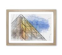 Architecture Sketch Vol.19 in Abstract Framed Print | A2 Oak Framed Wall Art | Ready to Hang | Abstract Cityscape Picture | Living Room Bedroom Lounge Office