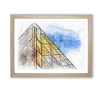 Architecture Sketch Vol.19 In Abstract Modern Art Framed Wall Art Print, Ready to Hang Picture for Living Room Bedroom Home Office Décor, Oak A3 (46 x 34 cm)