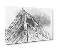 Architecture Sketch Vol.23 Canvas Print | Gallery Wrapped 30mm Frame Wall Art | 30x20 inches | Ready to Hang | Abstract Cityscape Picture | Living Room Bedroom Lounge Office