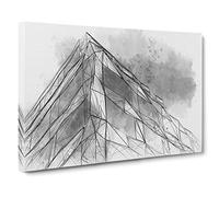 Architecture Sketch Vol.23 Canvas Print | Gallery Wrapped 30mm Frame Wall Art | 30x20 inches | Ready to Hang | Abstract Cityscape Picture | Living Room Bedroom Lounge Office