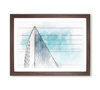 Architecture Sketch Vol.24 In Abstract Modern Art Framed Print | A3 Walnut Framed Wall Art | Ready to Hang | Abstract Cityscape Picture | Living Room Bedroom Lounge Office