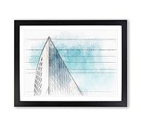 Architecture Sketch Vol.24 In Abstract Modern Art Framed Wall Art Print, Ready to Hang Picture for Living Room Bedroom Home Office Décor, Black A3 (46 x 34 cm)