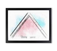 Architecture Sketch Vol.27 In Abstract Modern Art Framed Print | A2 Black Framed Wall Art | Ready to Hang | Abstract Cityscape Picture | Living Room Bedroom Lounge Office