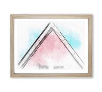 Architecture Sketch Vol.27 In Abstract Modern Art Framed Print | A3 Oak Framed Wall Art | Ready to Hang | Abstract Cityscape Picture | Living Room Bedroom Lounge Office