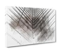 Architecture Sketch Vol.28 Canvas Print | Gallery Wrapped 30mm Frame Wall Art | 30x20 inches | Ready to Hang | Abstract Cityscape Picture | Living Room Bedroom Lounge Office