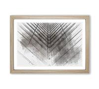 Architecture Sketch Vol.28 in Abstract Framed Print | A2 Oak Framed Wall Art | Ready to Hang | Abstract Cityscape Picture | Living Room Bedroom Lounge Office