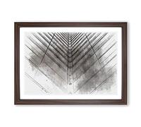 Architecture Sketch Vol.28 in Abstract Framed Print | A2 Walnut Framed Wall Art | Ready to Hang | Abstract Cityscape Picture | Living Room Bedroom Lounge Office