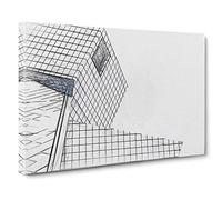 Architecture Sketch Vol.29 Canvas Print | Gallery Wrapped 30mm Frame Wall Art | 30x20 inches | Ready to Hang | Abstract Cityscape Picture | Living Room Bedroom Lounge Office