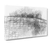 Architecture Sketch Vol.31 Canvas Print | Gallery Wrapped 30mm Frame Wall Art | 24x16 inches | Ready to Hang | Abstract Cityscape Picture | Living Room Bedroom Lounge Office