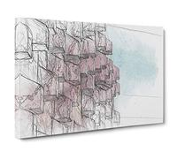 Architecture Sketch Vol.34 Canvas Print | Gallery Wrapped 30mm Frame Wall Art | 30x20 inches | Ready to Hang | Abstract Cityscape Picture | Living Room Bedroom Lounge Office