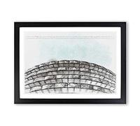 Architecture Sketch Vol.4 in Abstract Framed Print | A2 Black Framed Wall Art | Ready to Hang | Abstract Cityscape Picture | Living Room Bedroom Lounge Office