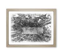 Architecture Sketch Vol.5 In Abstract Modern Art Framed Print | A3 Oak Framed Wall Art | Ready to Hang | Abstract Cityscape Picture | Living Room Bedroom Lounge Office