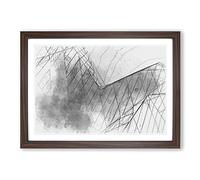 Architecture Sketch Vol.6 in Abstract Framed Print | A2 Walnut Framed Wall Art | Ready to Hang | Abstract Cityscape Picture | Living Room Bedroom Lounge Office