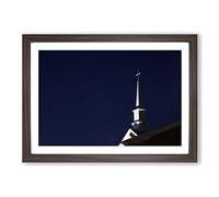 Architecture Steeple of a Church Framed Print | A2 Walnut Framed Wall Art | Ready to Hang | Modern Religious Picture | Living Room Bedroom Lounge Office