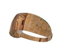Architecture Streets Houses Print Non-Slip Elastic Running Headband, Sweat Absorbing Stretchy Hair Bands For Gym Yoga, Soft Skin-Friendly Foldable Workout Headband