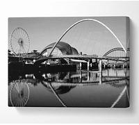 Architecture The City Of Fun Newcastle B n W Canvas Print Wall Art - Canvas Art Large 26 x 40 Inches