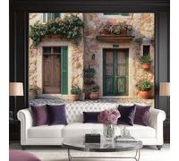 Architecture Town Modern Wallpaper, 200 x 140(WxH) Multicolor Textured Wall Paper Roll for Bedroom & Hallway, Professional Grade Feature Wall Decor, Effortless Style Transformation