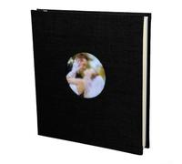 Archival-Friendly Linen Scrapbook Album with 40 Blank Sheets for Preserving Photos Letters and Small Memorabilia Over Time (round black)