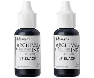 Archival Pad Re-inkers Ranger Industries Archival Re-Inker, Jet Black (Pack of 2)