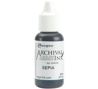 Archival Pad Re-inkers Ranger Industries Archival Re-Inker, Sepia