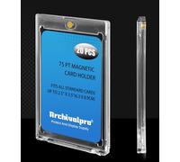 Archivalpro 75PT Magetic Card Holder,Anti-uv,20 pcs/pk,Snap Card Holder,Hard Plastic for Trading Card,Baseball Cards Holder