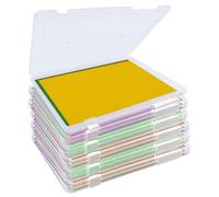 Archive Box, Pack of 6, A4, Portable Storage Box, Transparent Slim Organiser, Impact-Resistant, Robust Plastic File Boxes for Documents, Letters and Scrapbooks