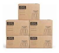 Archive Box Set of 5 A4 Folder Box Corrugated Cardboard Brown Moving Box