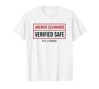 Archive Clearance Verified Safe Stamp Funny Satire Design T-Shirt
