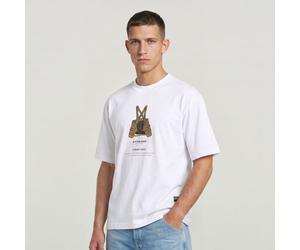 Archive Print Boxy T-Shirt - white strap vest - Men XXL