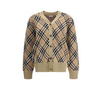 Archivio Check Wool Cardigan - female - Burberry - Cardigans - Beige - M - Knitwear M