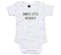 Archivist Baby Body Suit Daddys Little Newborn Babygrow White with Black Print 3-6 Months