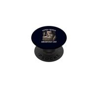 Archivist Cat Keeper of Secrets Vintage Book Lover PopSockets Adhesive PopGrip