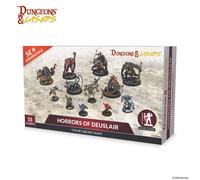 Dungeons & Lasers: Horrors of Deuslair - 15 Miniatures with Scenic Bases - DND Figurine Set for Tabletop RPG Games 5E Compatible - Unpainted and Unassembled - Ages 14+