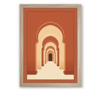 Archway Perspective Minimalist Framed Wall Art Print A1 (84.1×59.4cm) Oak, Wall Decor for Living Room, Bedroom, Office & Home, Ready to Hang, Art Gift