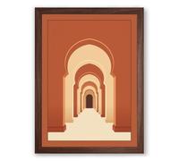 Archway Perspective Minimalist Framed Wall Art Print A4 (29.7×21cm) Walnut, Wall Decor for Living Room, Bedroom, Office & Home, Ready to Hang, Art Gift