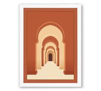 Archway Perspective Minimalist Framed Wall Art Print A4 (29.7×21cm) White, Wall Decor for Living Room, Bedroom, Office & Home, Ready to Hang, Art Gift