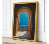Archway to the Sea Coastal Canvas Wall Art Print 18x12 Inch