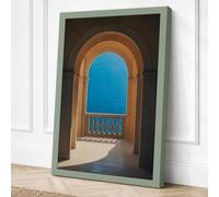 Archway to the Sea Coastal Canvas Wall Art Print 18x12 Inch