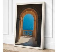 Archway to the Sea Coastal Canvas Wall Art Print 24x16 Inch