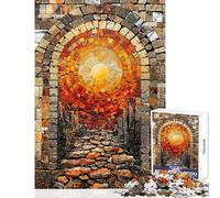 Archway to The Sun Mosaic Jigsaw Puzzles 1000 Pieces for Teenagers Boost Memory And Cognitive Function Calm Peaceful Leisure Activity (50X75cm)